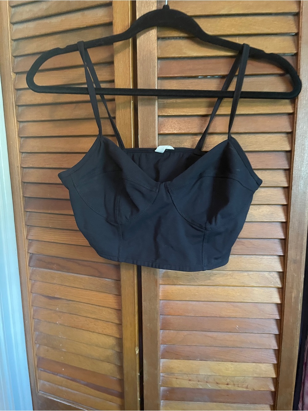 Free People Black Spaghetti-Strap Bustier